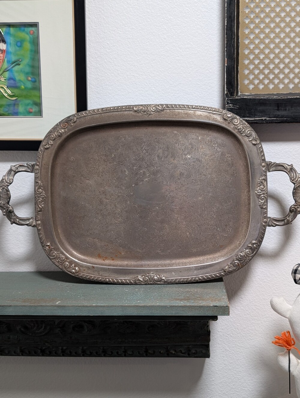 Eton Silver Inc. Vtg 932M Electric Silver Warming Serving Tray - No Cable *READ*
